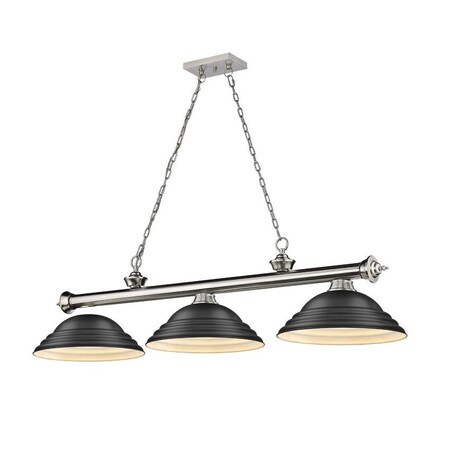 Z-Lite Cordon 3 Light Billiard, Brushed Nickel & Matte Black 2306-3BN-SMB
